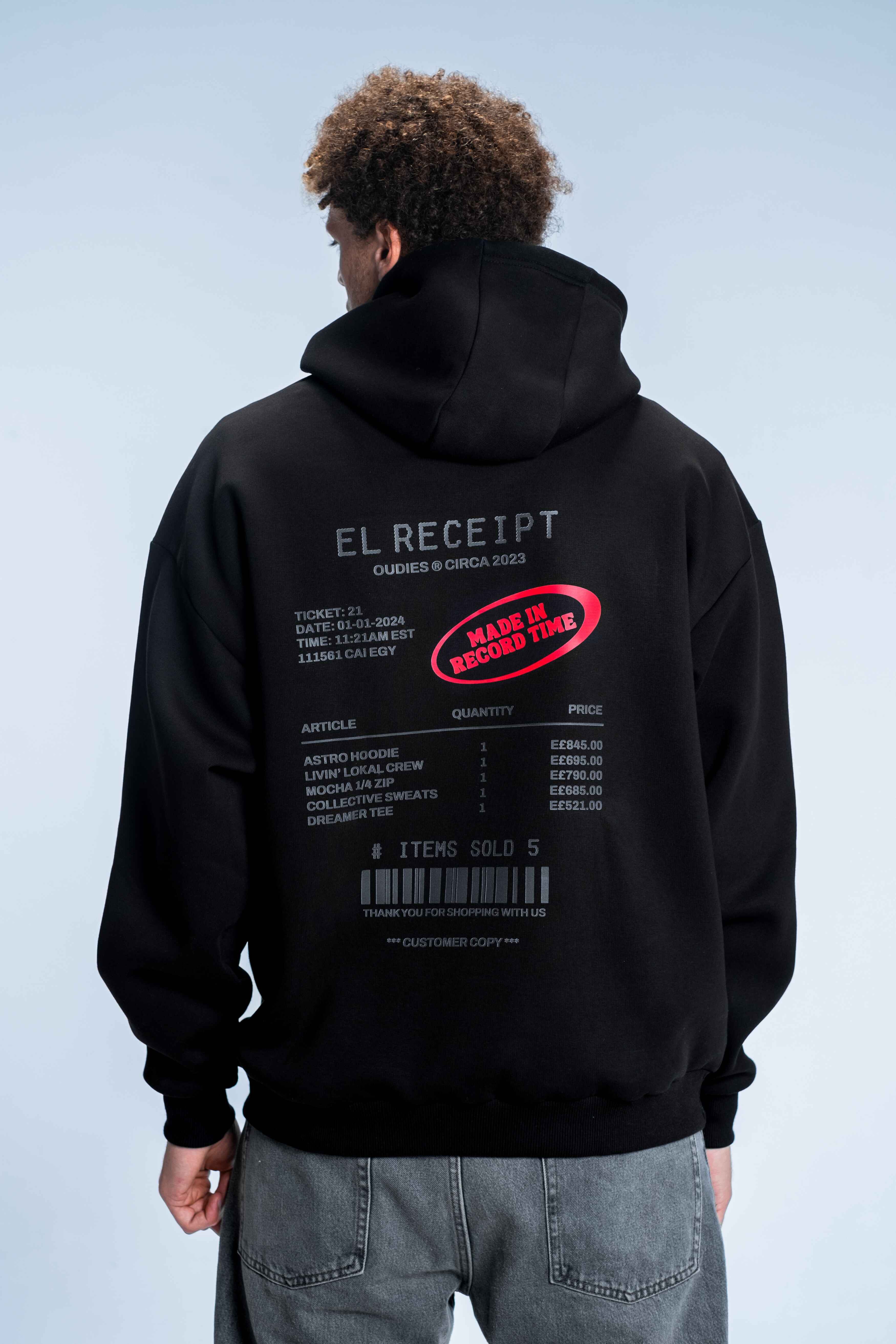 EL RECEIPT HOODIE (BLACK)