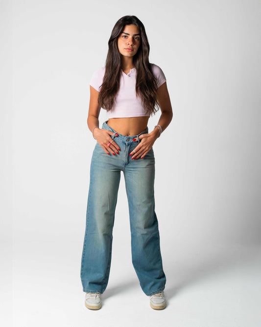 90s Fit Women's Jeans (Aqua Blue)