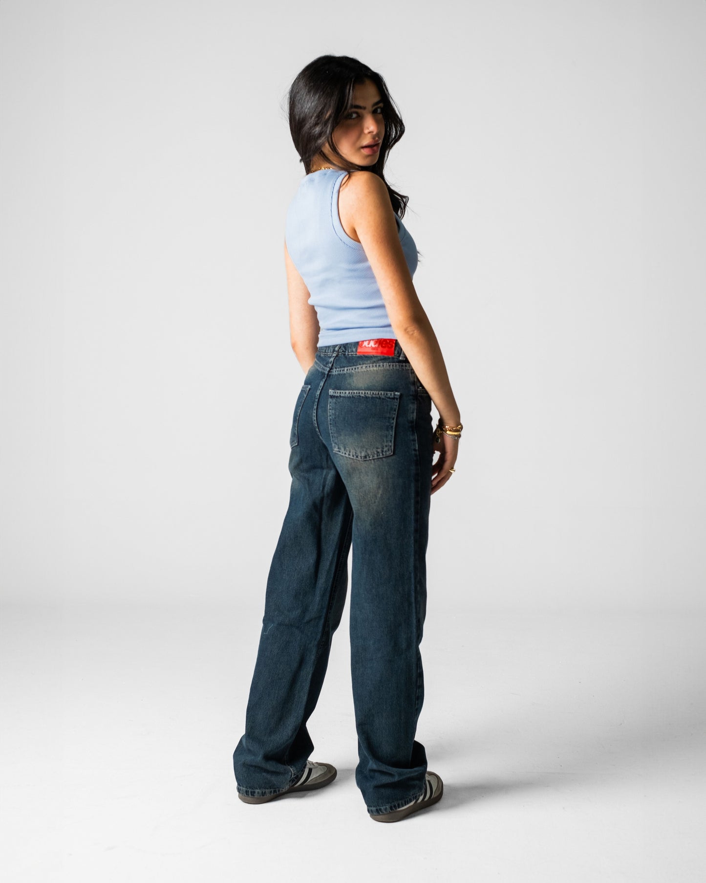 90's Fit Women's Jeans (Stone Washed Blue)