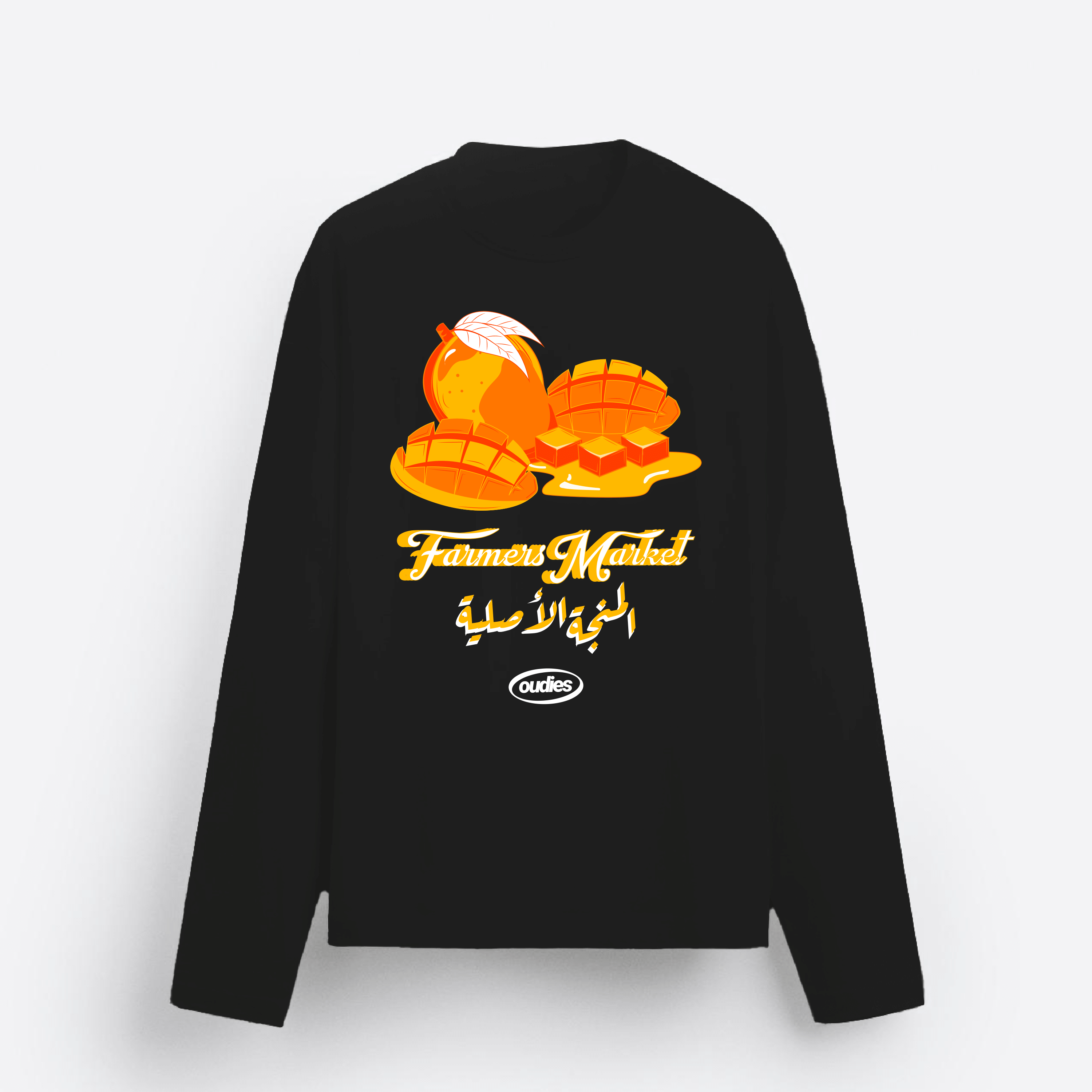 Farmers Market Mango Long Sleeve Tee (Black)