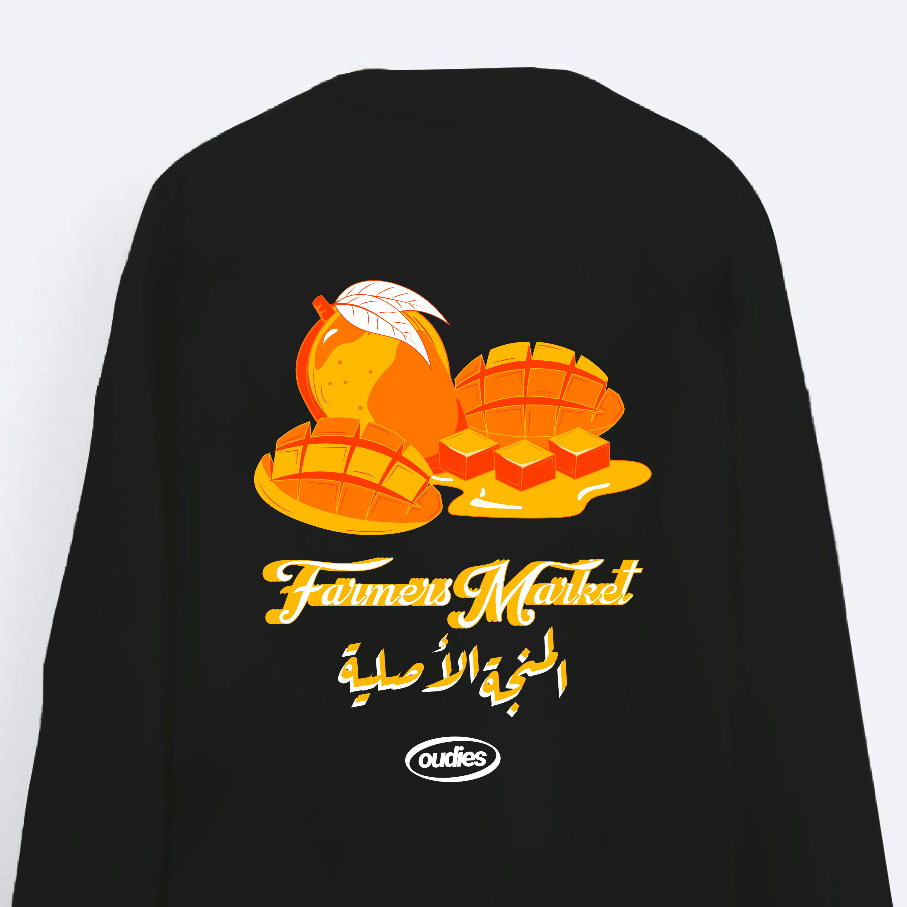 Farmers Market Mango Long Sleeve Tee (Black)